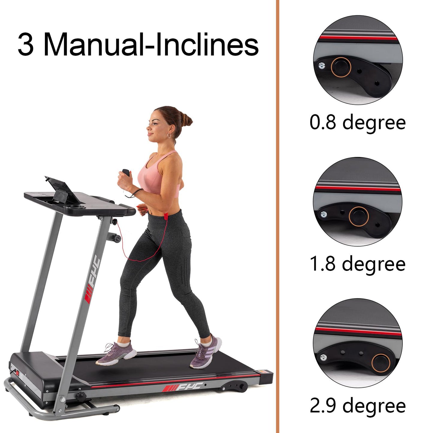 Folding Treadmill for Home - 265lbs Foldable Treadmill Running Machine, Electric Treadmill Exercise for Small Apartment Home Gym Fitness Jogging Walki