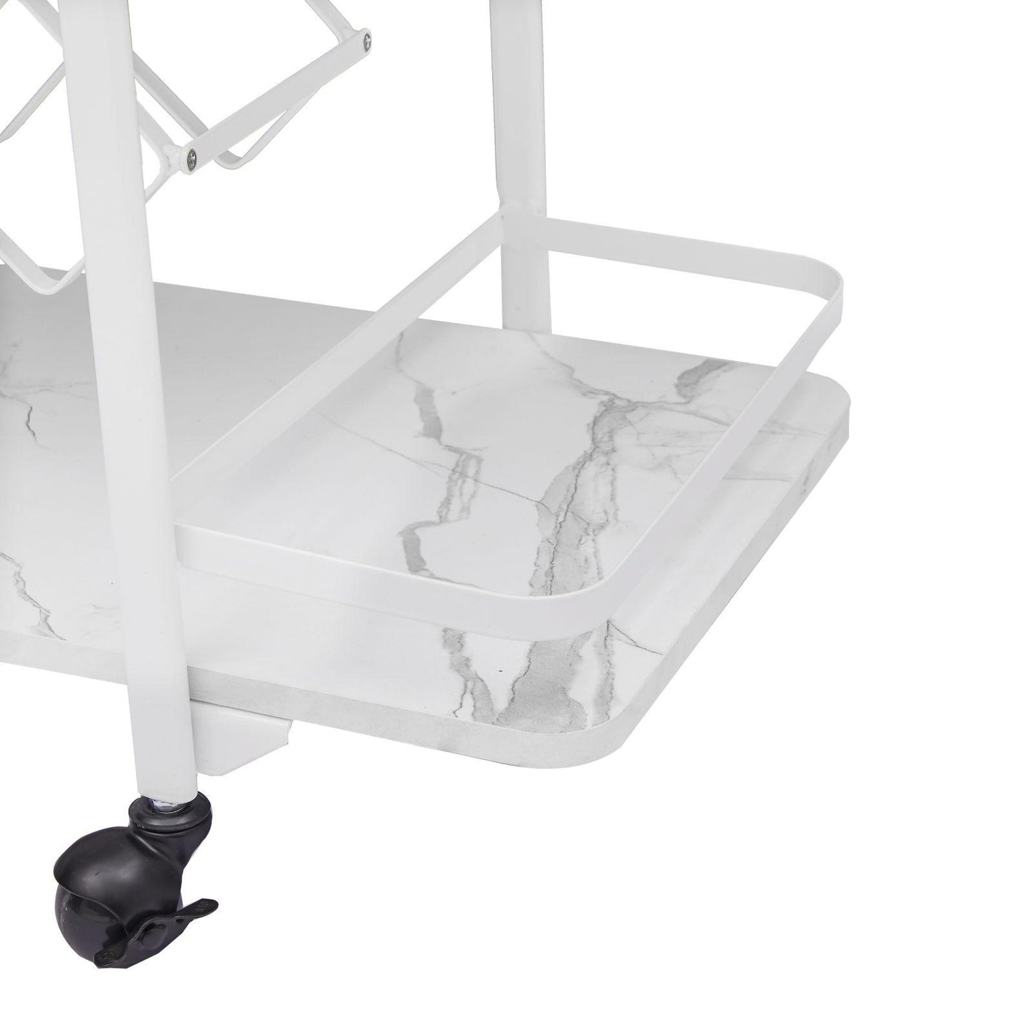 Drinks Trolley Cart with Rolling Wheels Luxury Hotel Serving Cart with Wine and Glass Holders Bar Carts for Home