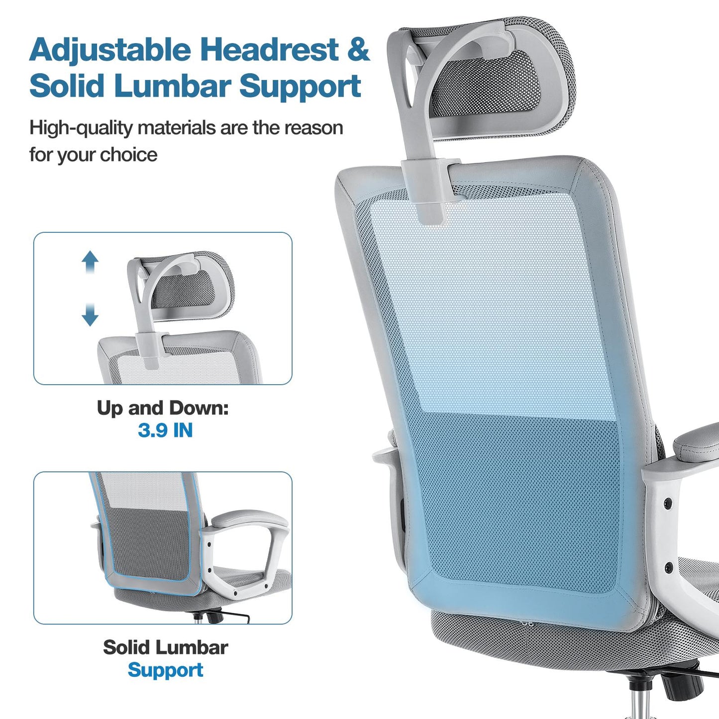 Office Chair, Ergonomic Mesh Home Office Computer Chair