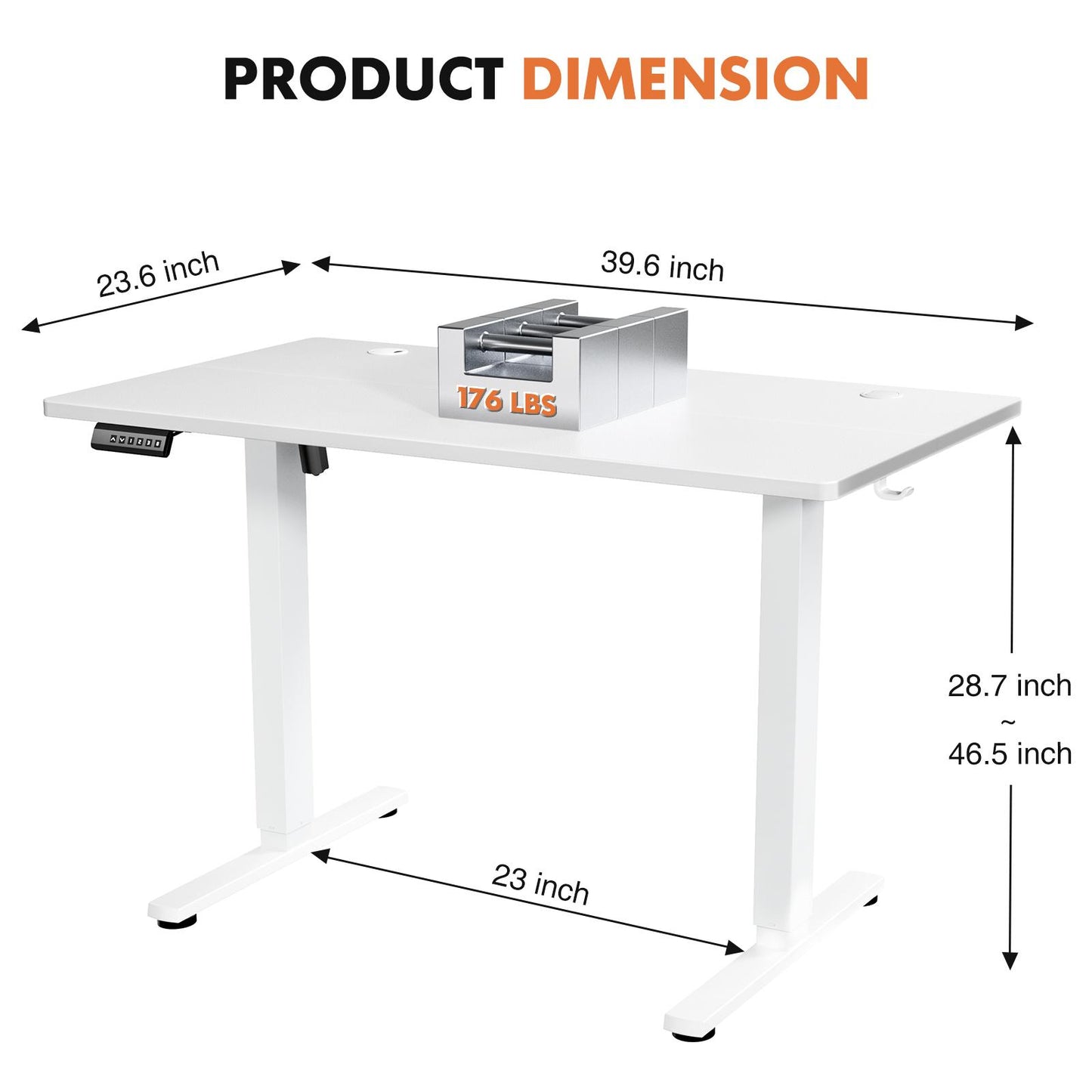 Ergonomic Height Adjustable Table with T-Shaped Metal Bracket Modern Computer Workstations