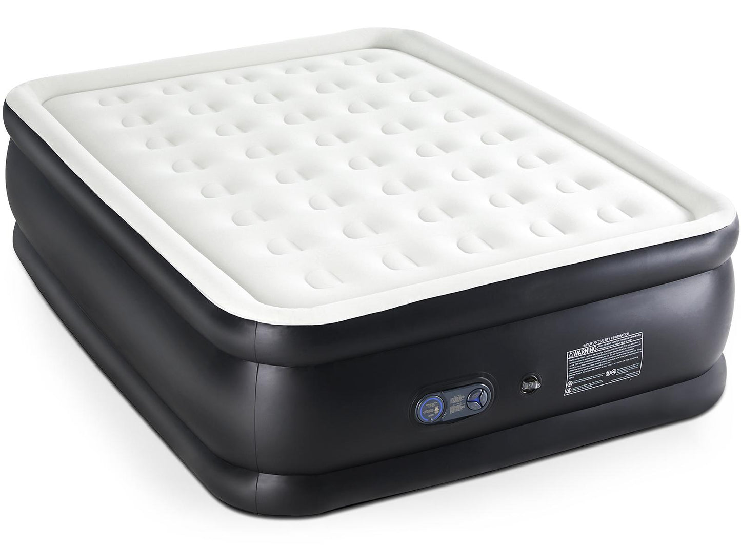 Air Mattress - 18" Inflatable Blow Up Mattress Airbed with Built-in High Capacity Pump, Double Height, Adjustable, Non-Slip Bottom Design