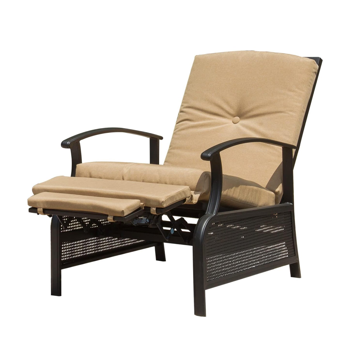 Domi Outdoor Living Adjustable Patio Recliner Chair Metal Outdoor Reclining Lounge Chair with Remova