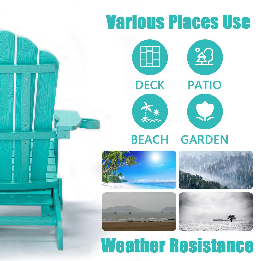TALE Folding Adirondack Chair with Pullout Ottoman with Cup Holder, Oaversized, Poly Lumbe Ban on Amazon