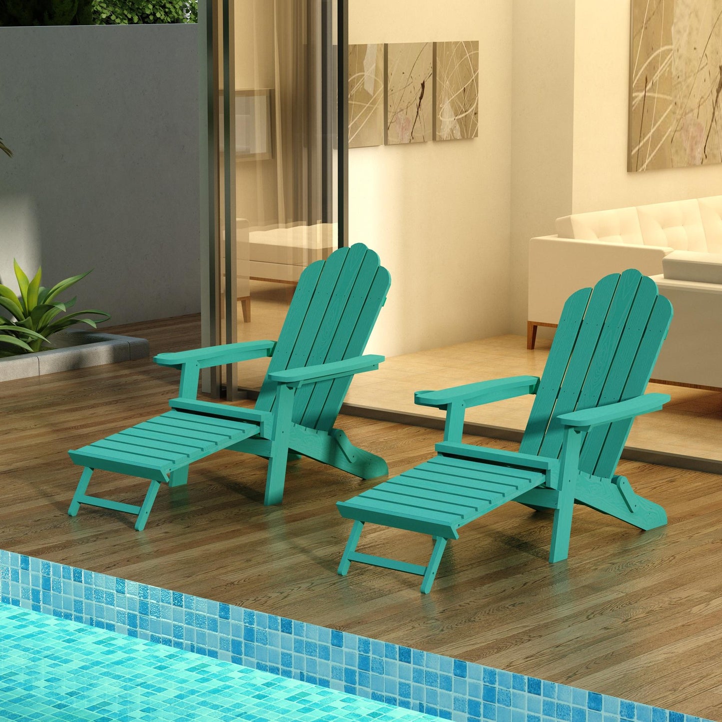 TALE Folding Adirondack Chair with Pullout Ottoman with Cup Holder, Oaversized, Poly Lumbe Ban on Amazon