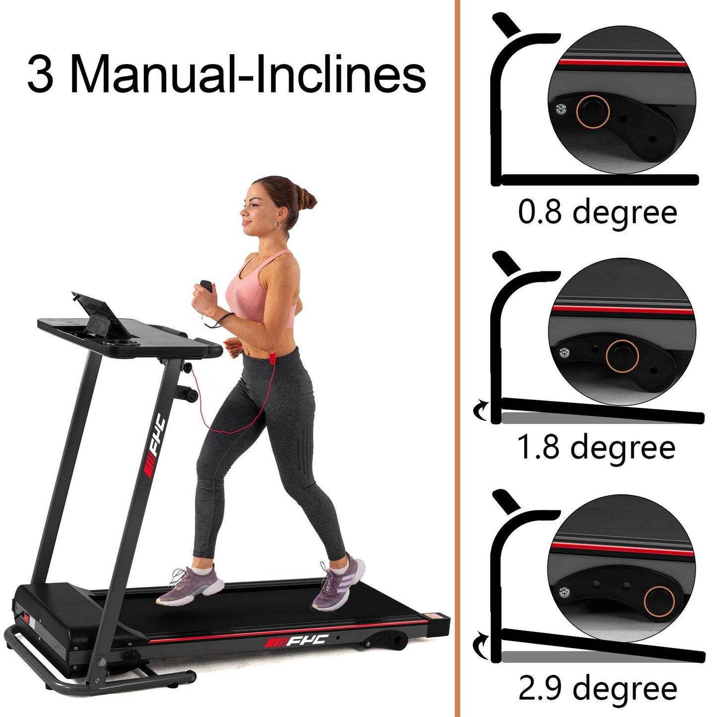 Folding Treadmill for Home - 265lbs Foldable Treadmill Running Machine, Electric Treadmill Exercise for Small Apartment Home Gym Fitness Jogging Walki