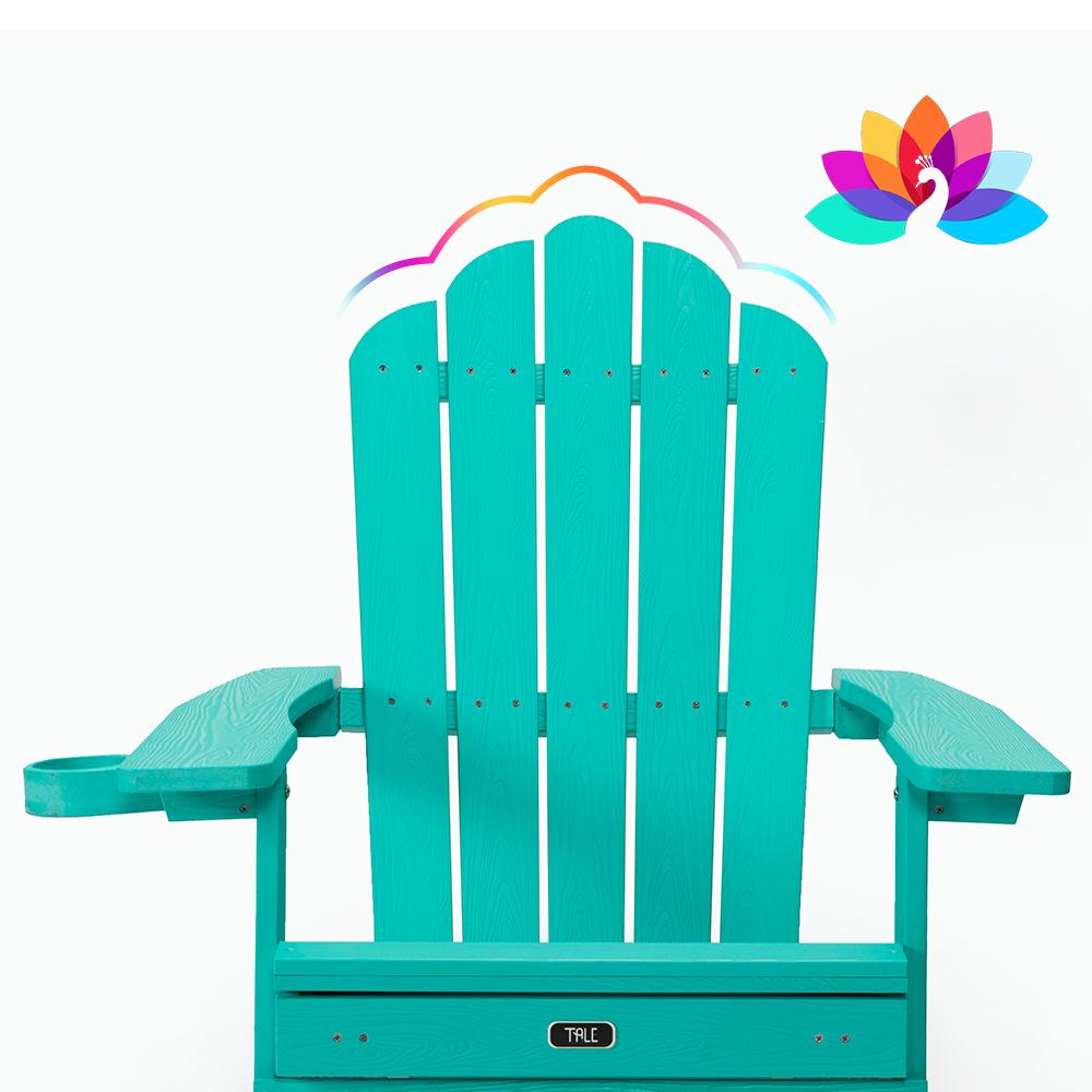 TALE Folding Adirondack Chair with Pullout Ottoman with Cup Holder, Oaversized, Poly Lumbe Ban on Amazon