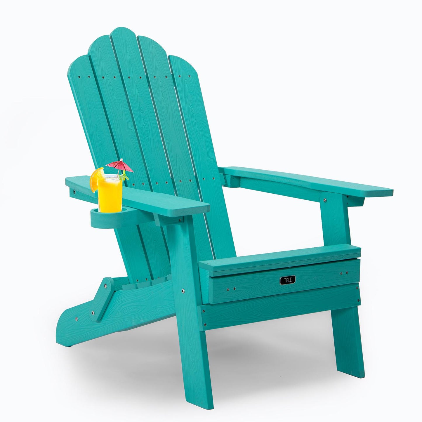 TALE Folding Adirondack Chair with Pullout Ottoman with Cup Holder, Oaversized, Poly Lumbe Ban on Amazon