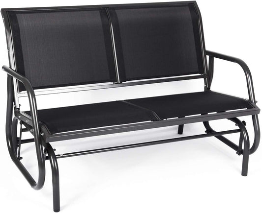 Outdoor Patio Glider Chair Loveseat Rocker Lounge, Breathable Gliding Bench Chair with Anti-Rust Coating