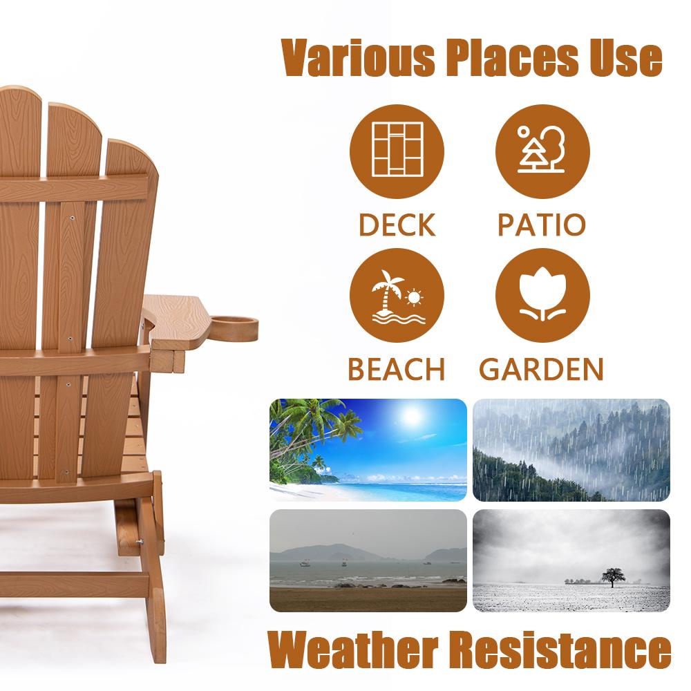 TALE Folding Adirondack Chair with Pullout Ottoman with Cup Holder, Oaversized, Poly Lumbe Ban on Amazon