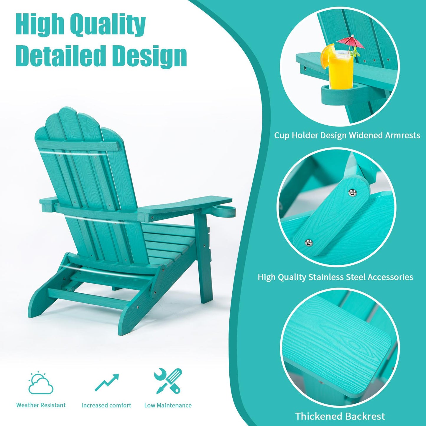 TALE Folding Adirondack Chair with Pullout Ottoman with Cup Holder, Oaversized, Poly Lumbe Ban on Amazon