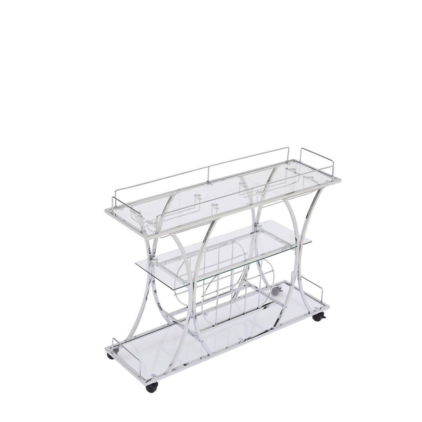 Kitchen & Dining Room Cart 3-Drawer Removable Storage Rack Trolley Cart with Rolling Wheels