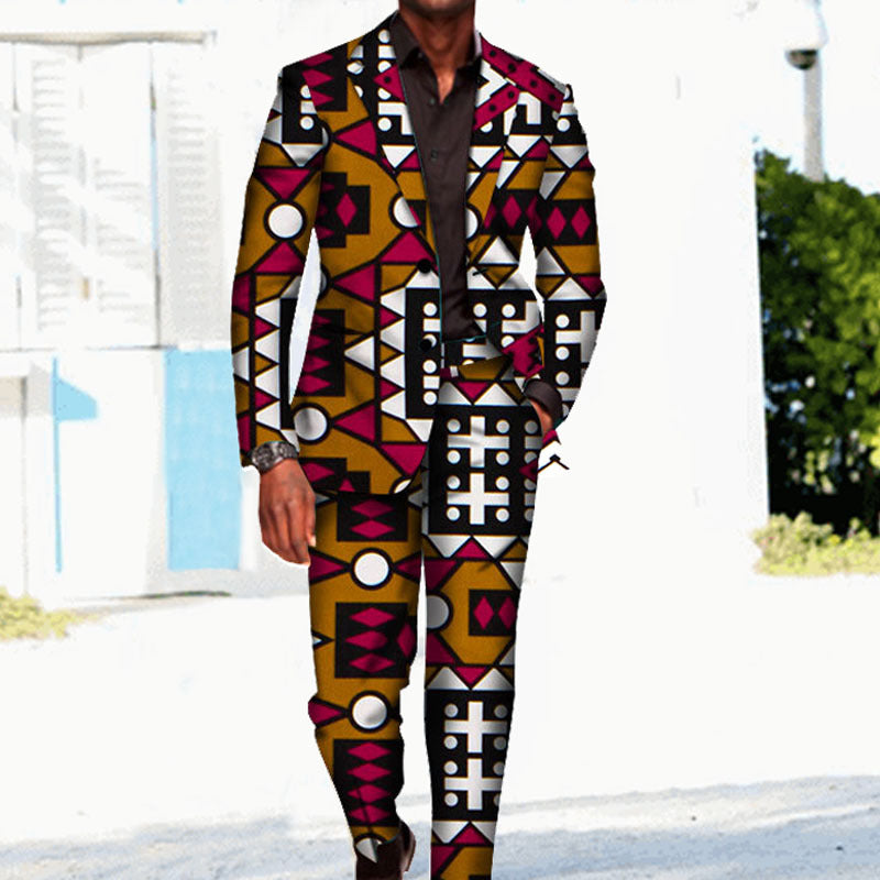 Two-button Coat Men's Two-piece Suit