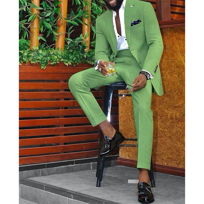 Two-button Coat Men's Two-piece Suit