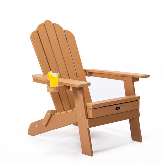 TALE Folding Adirondack Chair with Pullout Ottoman with Cup Holder, Oaversized, Poly Lumbe Ban on Amazon