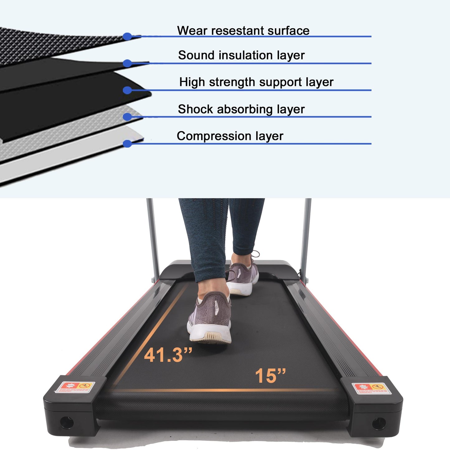 Folding Treadmill for Home - 265lbs Foldable Treadmill Running Machine, Electric Treadmill Exercise for Small Apartment Home Gym Fitness Jogging Walki