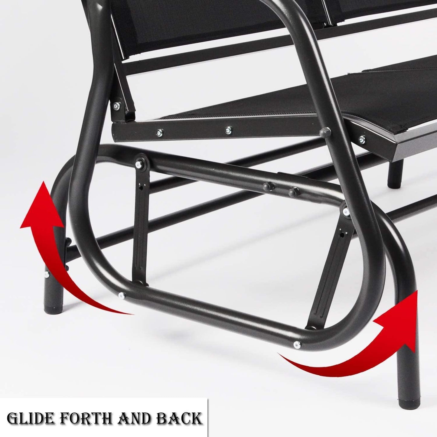 Outdoor Patio Glider Chair Loveseat Rocker Lounge, Breathable Gliding Bench Chair with Anti-Rust Coating