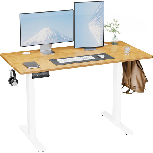 Ergonomic Height Adjustable Table with T-Shaped Metal Bracket Modern Computer Workstations