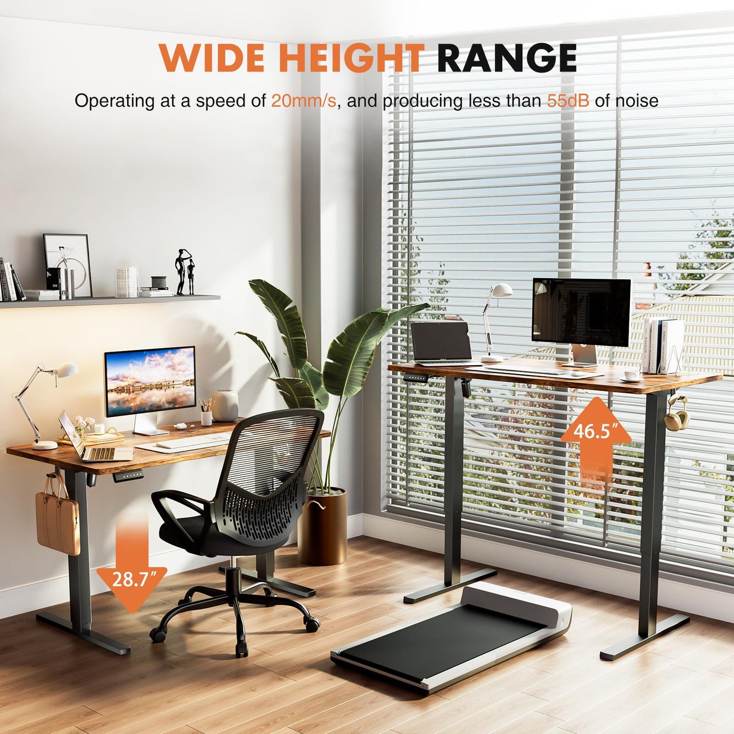 Ergonomic Height Adjustable Table with T-Shaped Metal Bracket Modern Computer Workstations