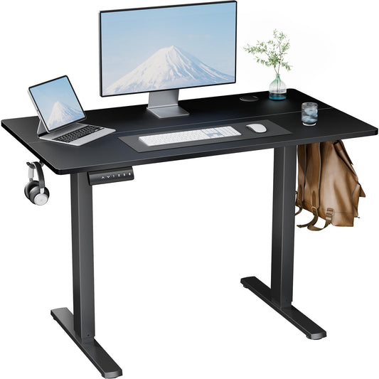 Ergonomic Height Adjustable Table with T-Shaped Metal Bracket Modern Computer Workstations