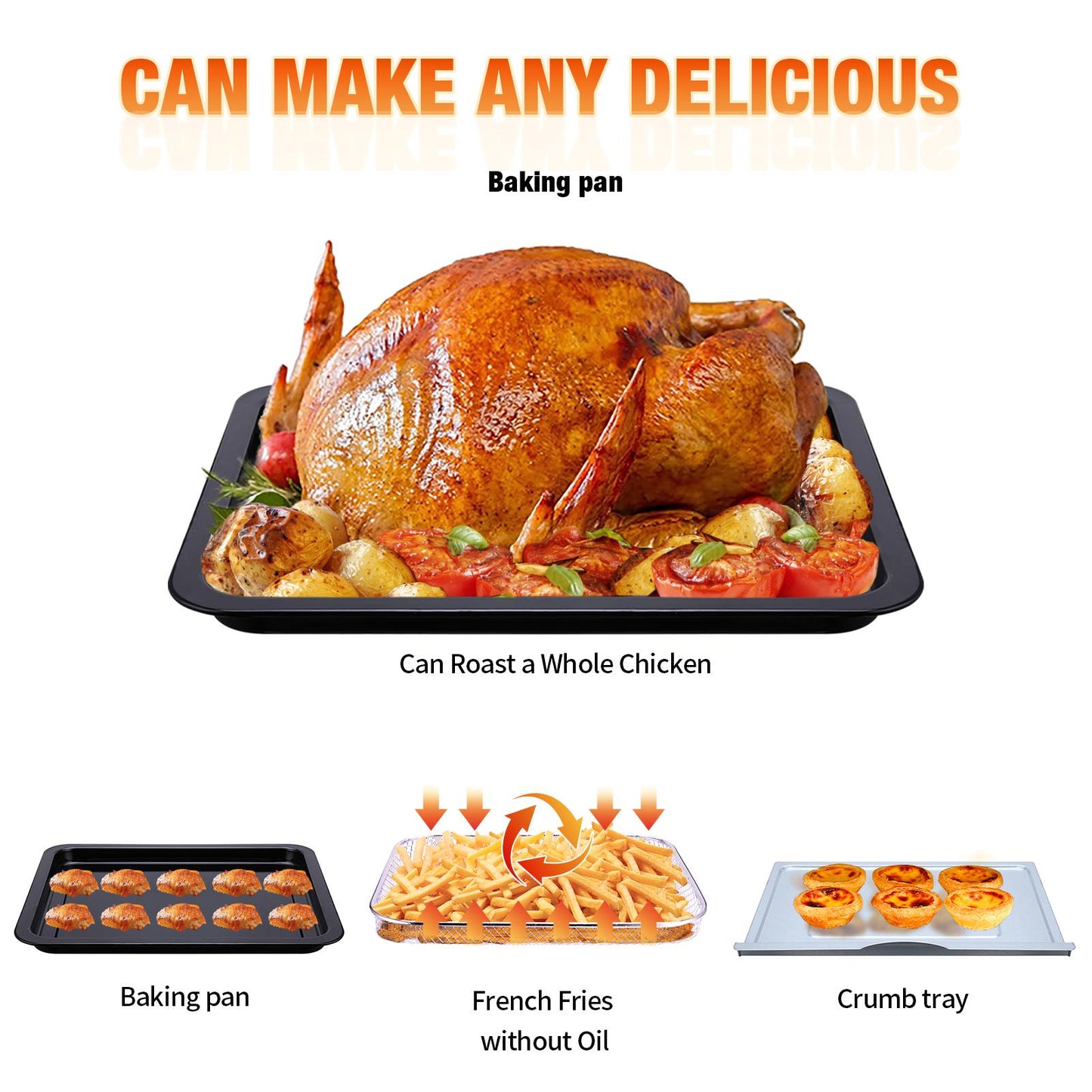 Geek Chef Air Fryer 10QT, Countertop Toaster Oven, 4 Slice Toaster Air Fryer Oven， Stainless Steel Ban on Amazon
