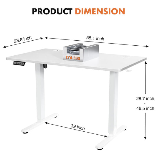 Ergonomic Height Adjustable Table with T-Shaped Metal Bracket Modern Computer Workstations