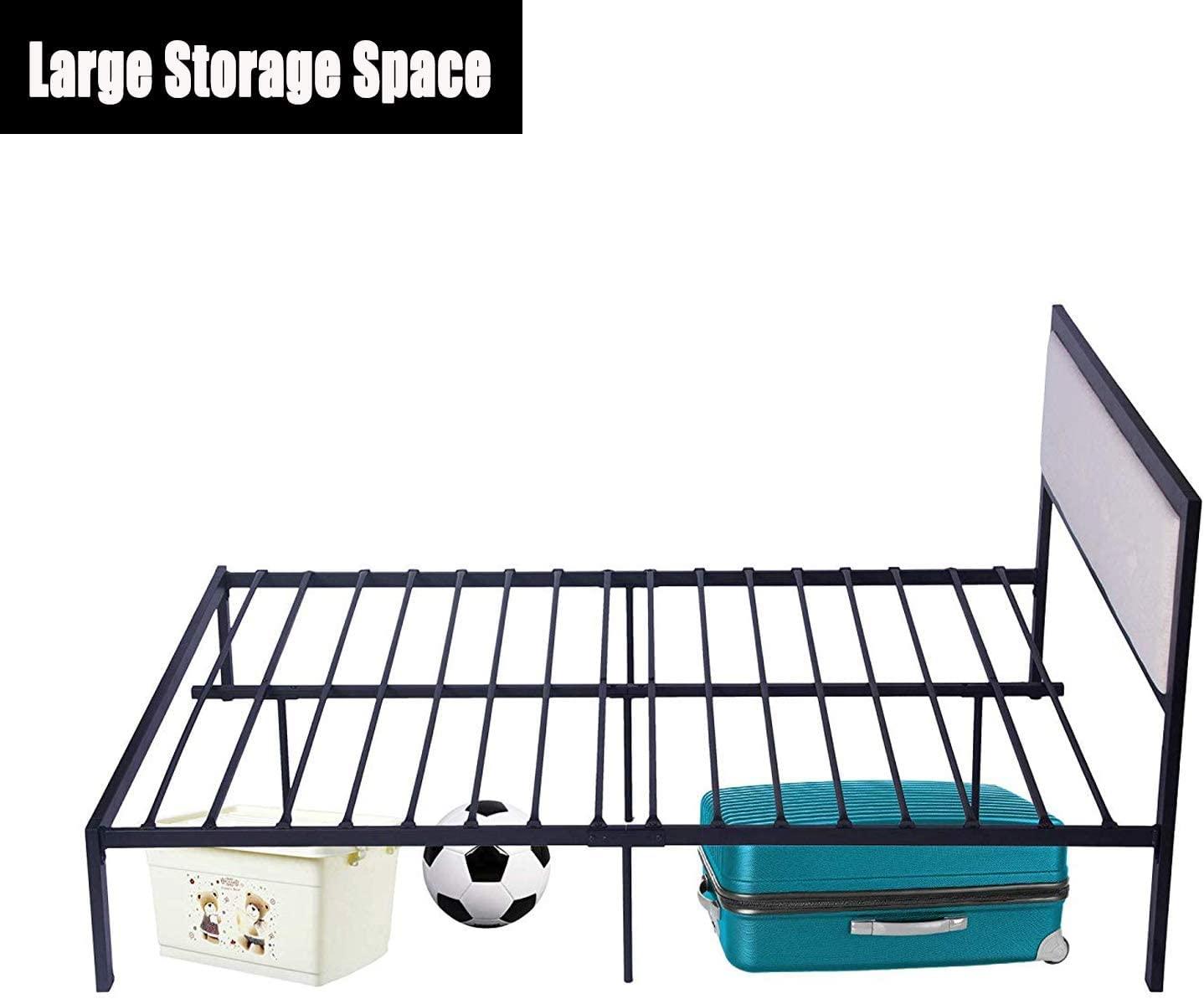 14 Inch Platform Modern Metal Bed Frame with Steel Slat and Headboard,Mattress Foundation,No Box Spr