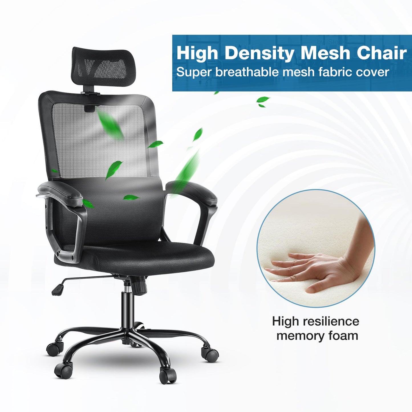 Office Chair, Ergonomic Mesh Home Office Computer Chair