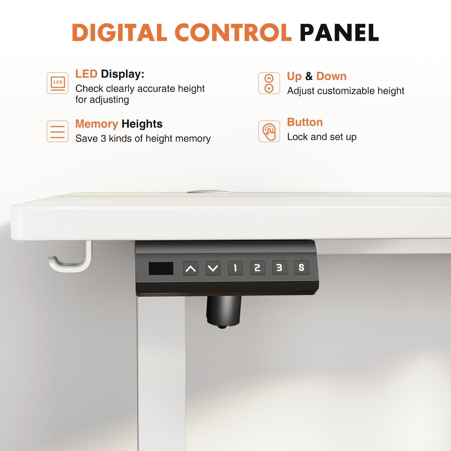 Ergonomic Height Adjustable Table with T-Shaped Metal Bracket Modern Computer Workstations