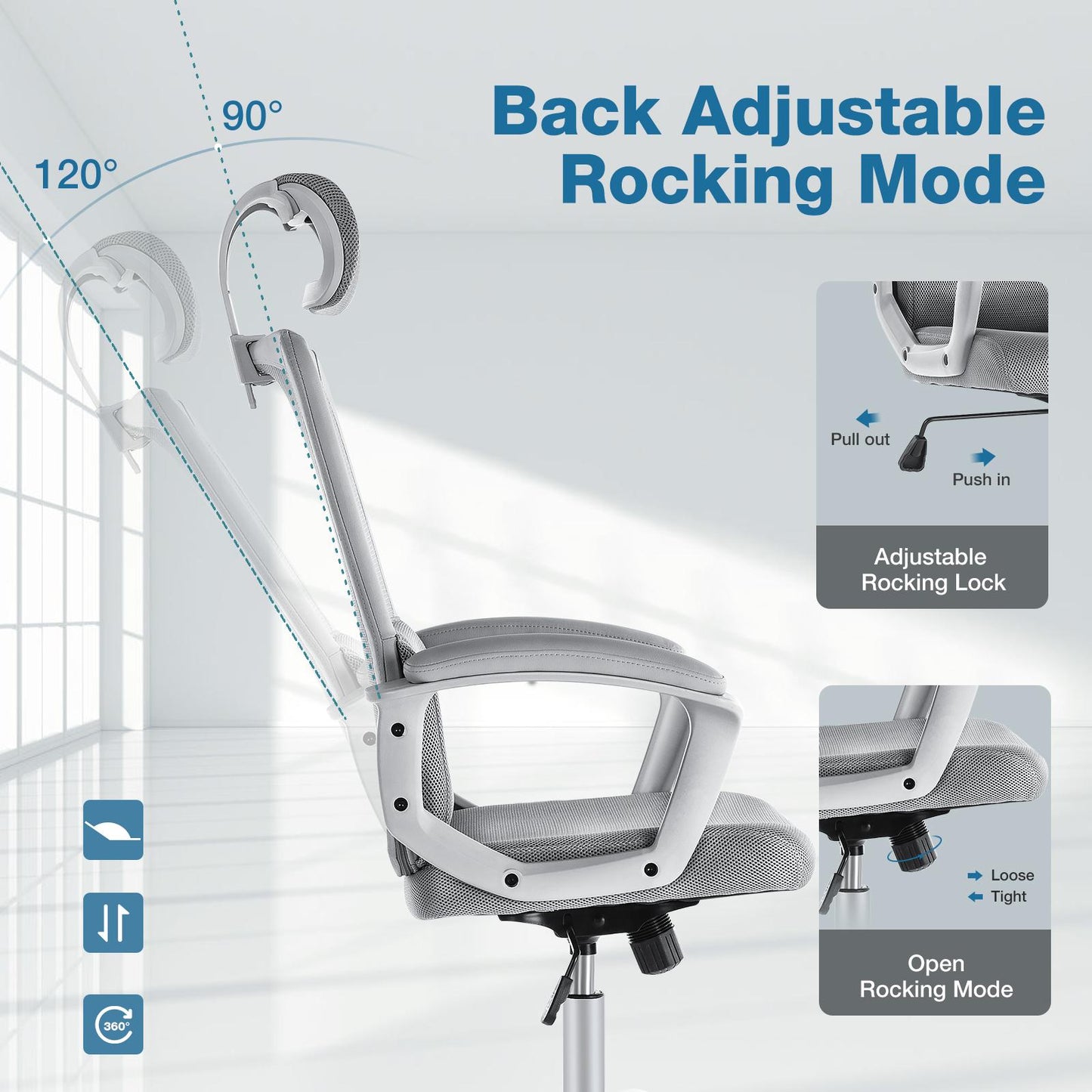 Office Chair, Ergonomic Mesh Home Office Computer Chair