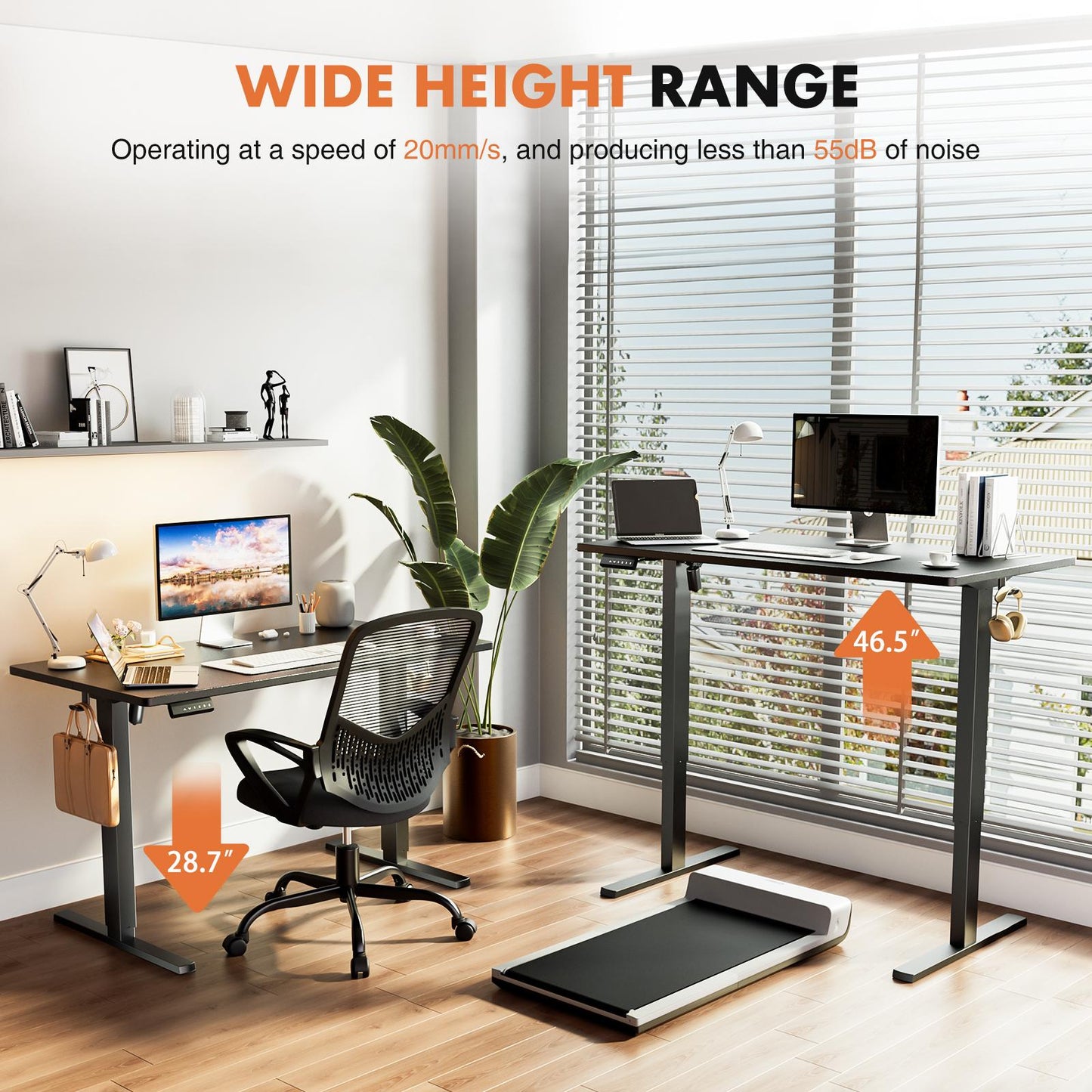 Ergonomic Height Adjustable Table with T-Shaped Metal Bracket Modern Computer Workstations