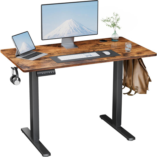 Ergonomic Height Adjustable Table with T-Shaped Metal Bracket Modern Computer Workstations