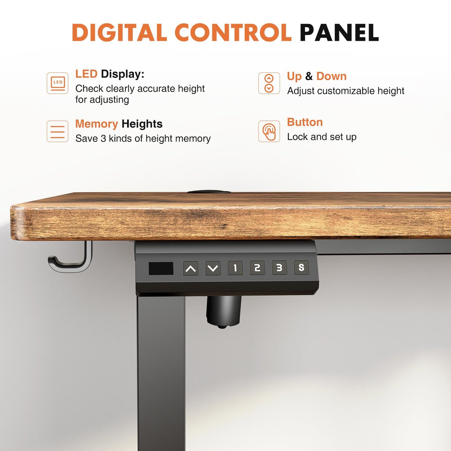 Ergonomic Height Adjustable Table with T-Shaped Metal Bracket Modern Computer Workstations