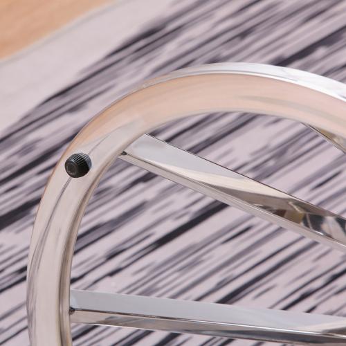 Set of 1 Round Glass Top Side Table for Living Room