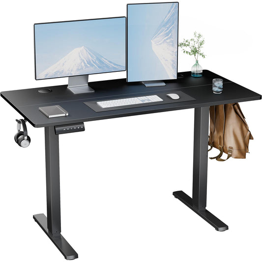 Ergonomic Height Adjustable Table with T-Shaped Metal Bracket Modern Computer Workstations