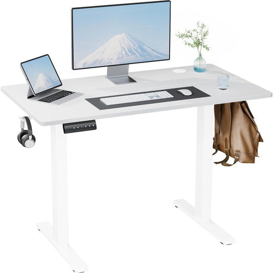 Ergonomic Height Adjustable Table with T-Shaped Metal Bracket Modern Computer Workstations