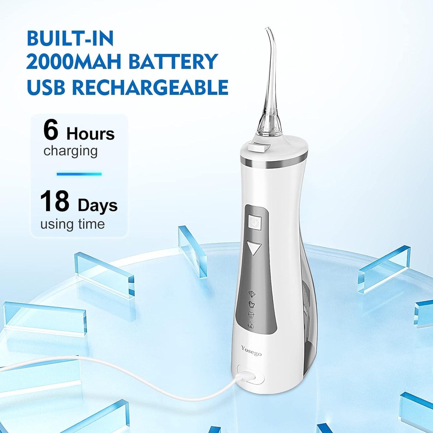 Water Flosser, Cordless Oral Irrigator Portable Dental Pick Teeth Cleaner