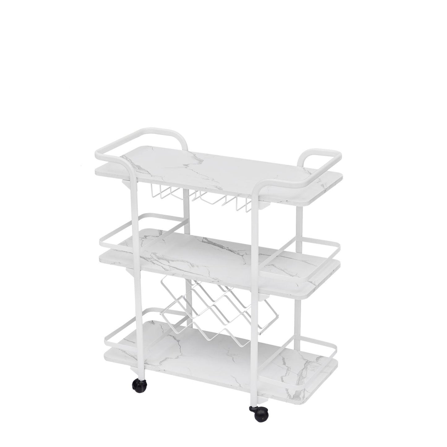 Drinks Trolley Cart with Rolling Wheels Luxury Hotel Serving Cart with Wine and Glass Holders Bar Carts for Home