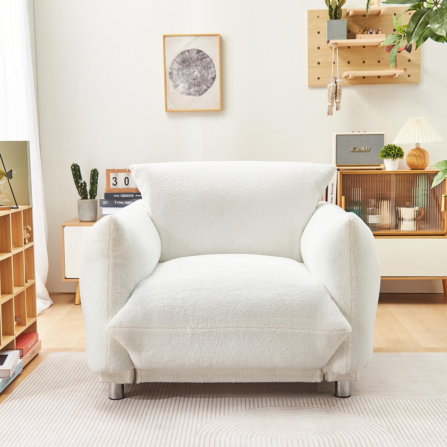 Arm Chair, soft as bread with 4 metal feet