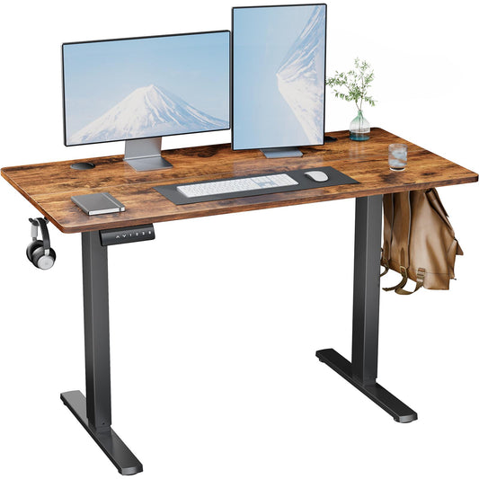 Ergonomic Height Adjustable Table with T-Shaped Metal Bracket Modern Computer Workstations
