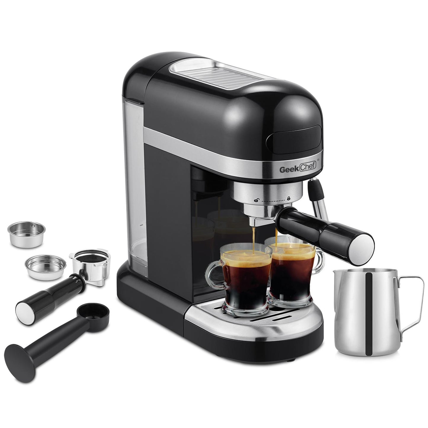 20 Bar Espresso Machine , 1350W，1.4 Ldetachable transparent water tank, Thermo block beating systeme Ban on Amazon