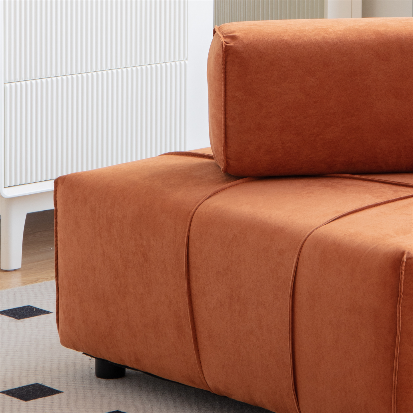 Modular Sectional single sofa,Armless Chair with Removable Back Cushion -33.1"for living room
