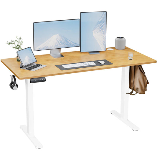 Ergonomic Height Adjustable Table with T-Shaped Metal Bracket Modern Computer Workstations