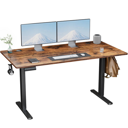 Ergonomic Height Adjustable Table with T-Shaped Metal Bracket Modern Computer Workstations