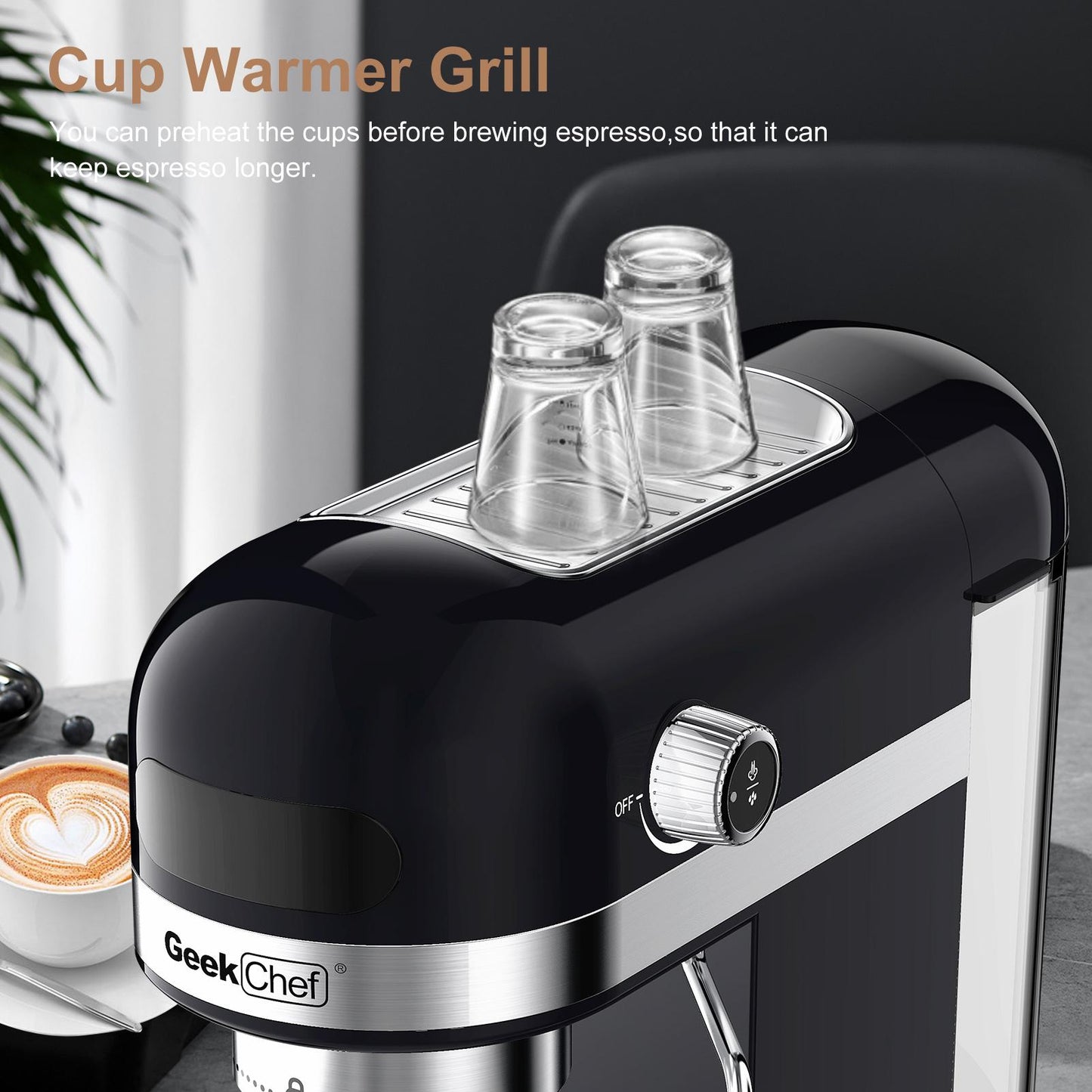 20 Bar Espresso Machine , 1350W，1.4 Ldetachable transparent water tank, Thermo block beating systeme Ban on Amazon