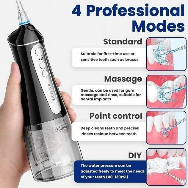 Cordless Water Flosser Dental Oral Irrigator Travel Teeth Cleaner Floss Pick
