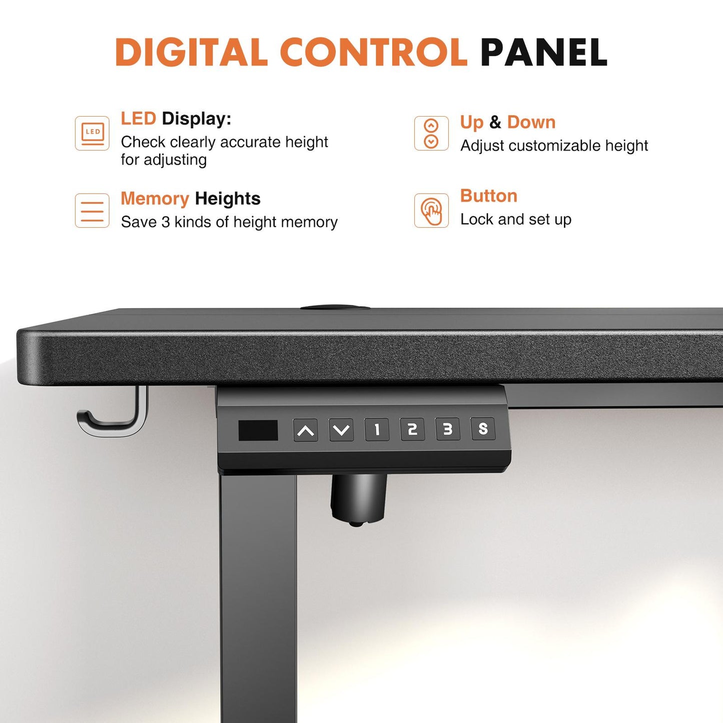 Ergonomic Height Adjustable Table with T-Shaped Metal Bracket Modern Computer Workstations