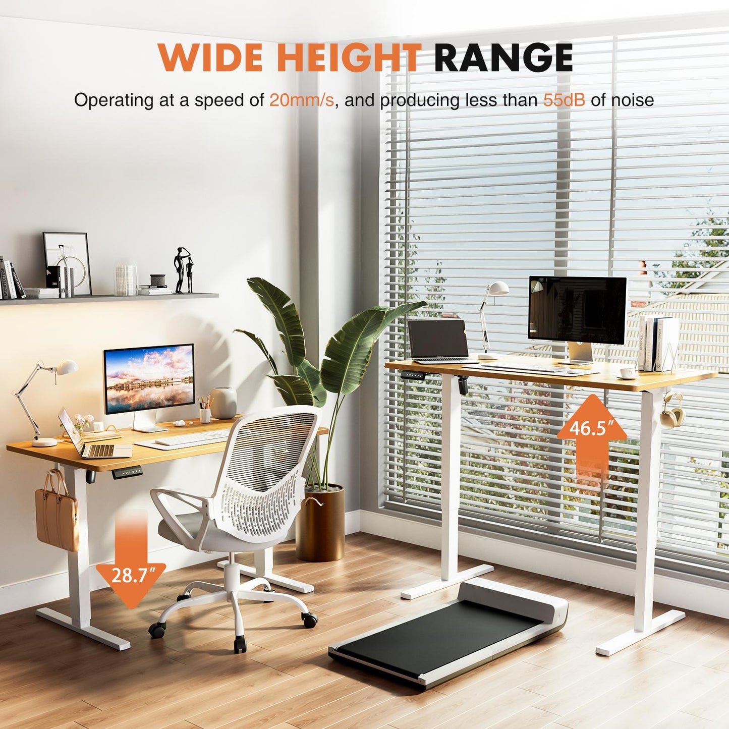 Ergonomic Height Adjustable Table with T-Shaped Metal Bracket Modern Computer Workstations