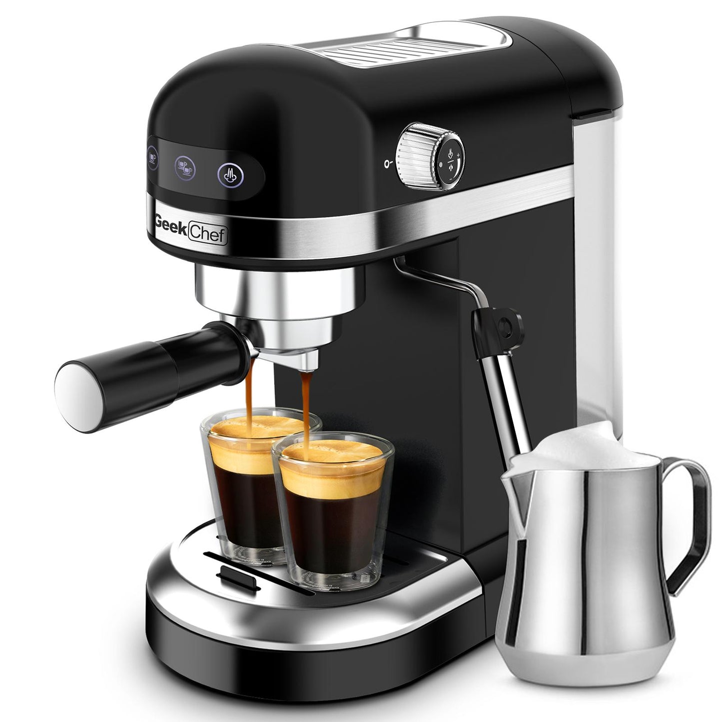 20 Bar Espresso Machine , 1350W，1.4 Ldetachable transparent water tank, Thermo block beating systeme Ban on Amazon