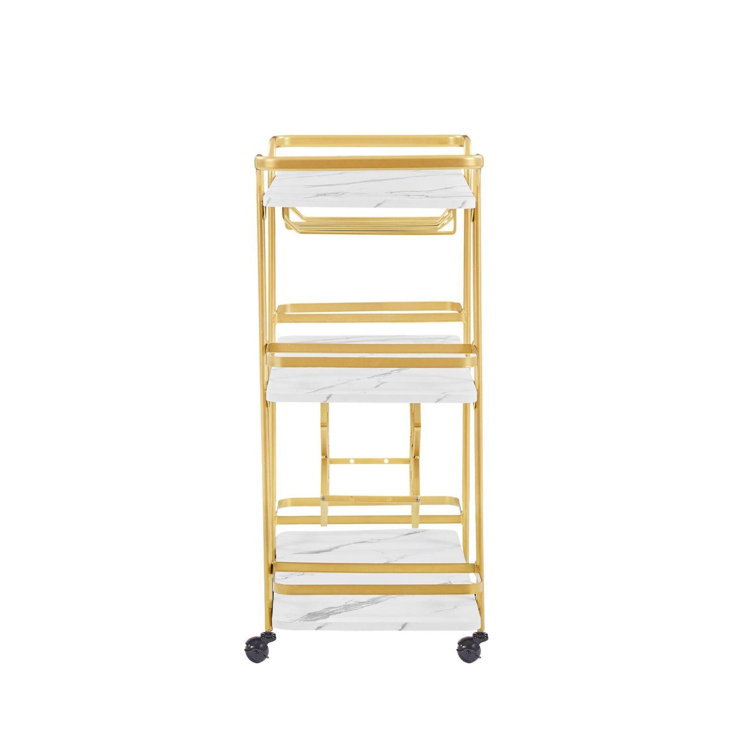 Drinks Trolley Cart with Rolling Wheels Luxury Hotel Serving Cart with Wine and Glass Holders Bar Carts for Home