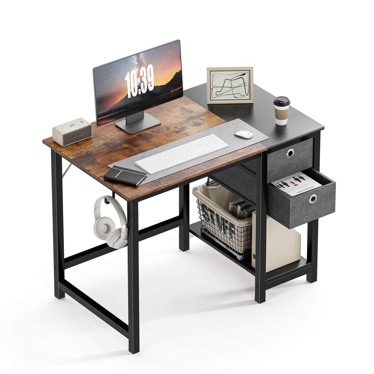 Desk-Computer Office Desk with Drawers Small Writing Work Study Desks